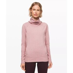 Lululemon High Lines Pullover, Heather Vintage Mauve Mock Neck Sweatshirt Size 8
